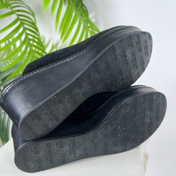 Womens Vintage Y2K Cordani Black Suede Boho Chunky Platform Slip On Clogs / 7 - Picture 5 of 6